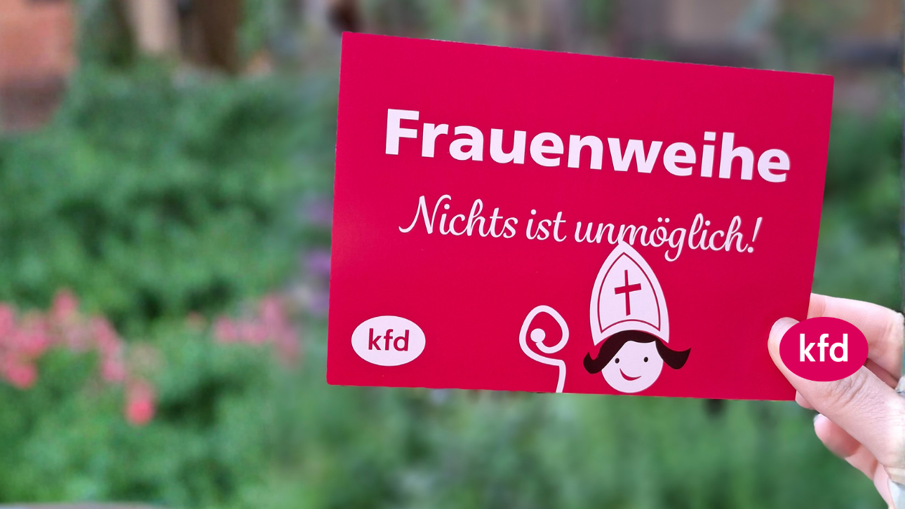 Foto der kfd-Postkarte „Frauenweihe – Nichts ist unmöglich!”