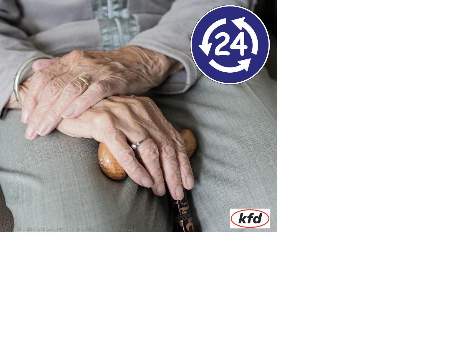 Kombibild Pflege 24h hands openig hours_Pixabay