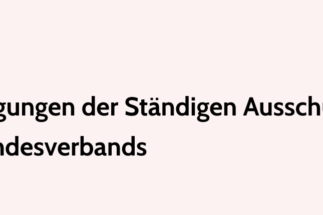 kfd Frühjahrstagungen der Ständigen Ausschüsse - Rückblick und Bericht