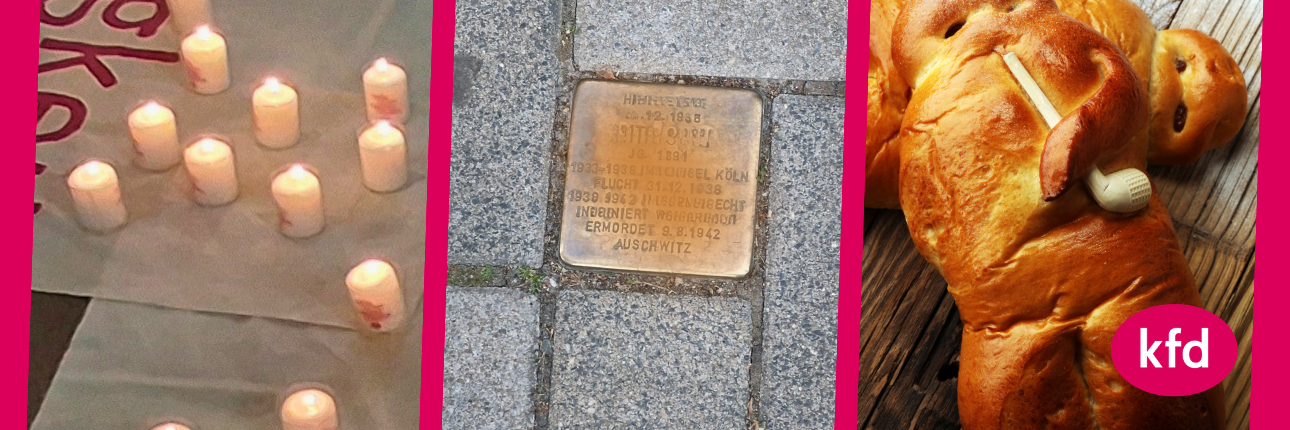 Kerzen, Stolperstein, Weckmann